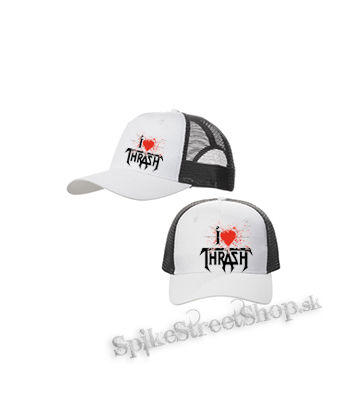 I LOVE THRASH - bieločierna sieťkovaná šiltovka model "Trucker Cap"