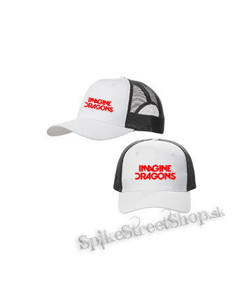 IMAGINE DRAGONS - Logo Red - bieločierna sieťkovaná šiltovka model "Trucker Cap"