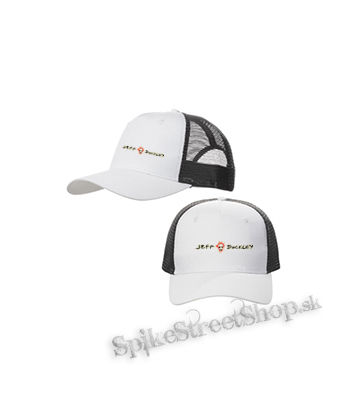 JEFF  BUCKLEY - Logo Skull - bieločierna sieťkovaná šiltovka model "Trucker Cap"