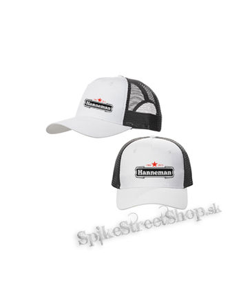 JEFF HANNEMAN - Logo - bieločierna sieťkovaná šiltovka model "Trucker Cap"
