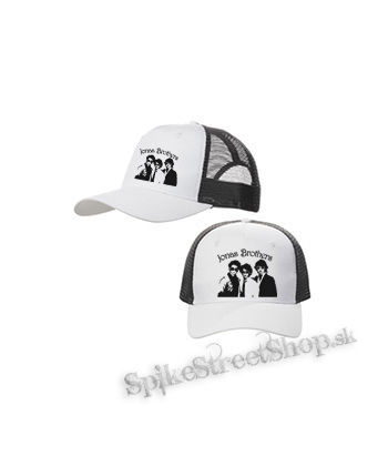 JONAS BROTHERS - Logo & Band - bieločierna sieťkovaná šiltovka model "Trucker Cap"