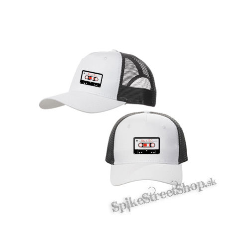 KAZETA RETRO - bieločierna sieťkovaná šiltovka model "Trucker Cap"
