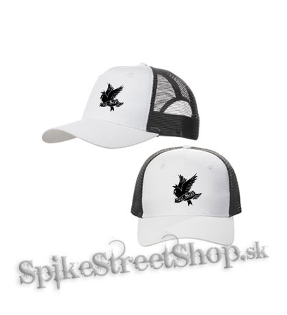 LIL PEEP - Cry Baby - bieločierna sieťkovaná šiltovka model "Trucker Cap"