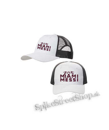 LIONEL MESSI - Miami Messi - bieločierna sieťkovaná šiltovka model "Trucker Cap"