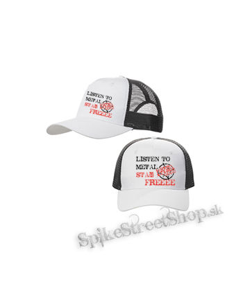 LUNATIC GODS - Listen To Metal Stay Free Motive 1 - bieločierna sieťkovaná šiltovka model "Trucker Cap"
