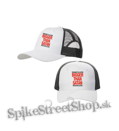 MARILYN MANSON - Bigger Than Satan - bieločierna sieťkovaná šiltovka model "Trucker Cap"