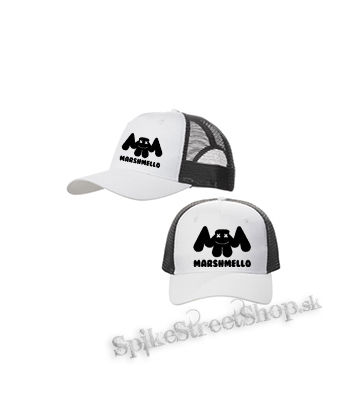 MARSHMELLO - Logo DJ - bieločierna sieťkovaná šiltovka model "Trucker Cap"