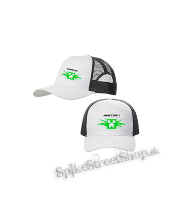MINECRAFT - Gun - bieločierna sieťkovaná šiltovka model "Trucker Cap"