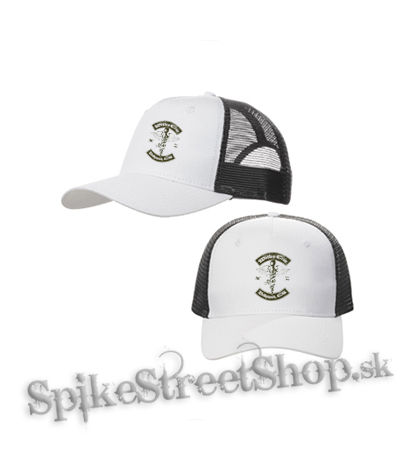 MOTLEY CRUE - Caduceus - bieločierna sieťkovaná šiltovka model "Trucker Cap"