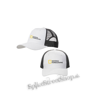 NATIONAL PORNOGRAPHIC - bieločierna sieťkovaná šiltovka model "Trucker Cap"