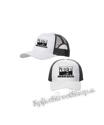 NICKELBACK - Logo & Band - bieločierna sieťkovaná šiltovka model "Trucker Cap"