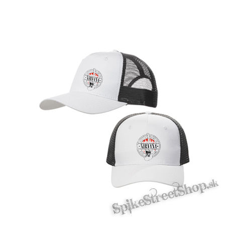 NIRVANA - Since 1988 Motive 2 - bieločierna sieťkovaná šiltovka model "Trucker Cap"