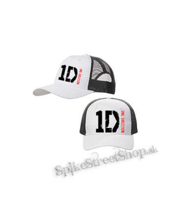 ONE DIRECTION - Red Logo - bieločierna sieťkovaná šiltovka model "Trucker Cap"