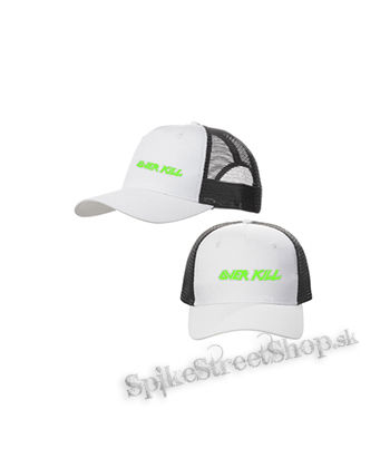 OVERKILL - Logo Green - bieločierna sieťkovaná šiltovka model "Trucker Cap"