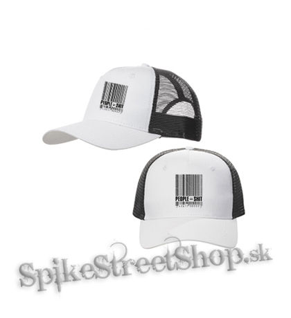 PEOPLE SHIT - bieločierna sieťkovaná šiltovka model "Trucker Cap"
