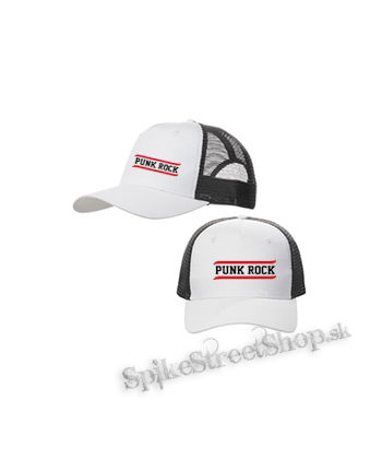 PUNKROCK - Logo Motive 3 - bieločierna sieťkovaná šiltovka model "Trucker Cap"