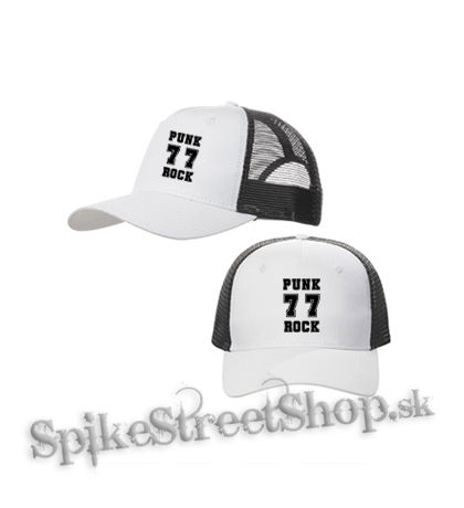 PUNKROCK 77 - bieločierna sieťkovaná šiltovka model "Trucker Cap"