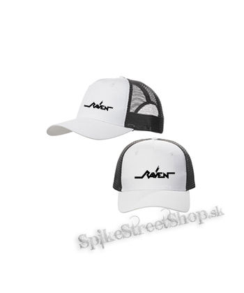 RAVEN - Logo Black - bieločierna sieťkovaná šiltovka model "Trucker Cap"