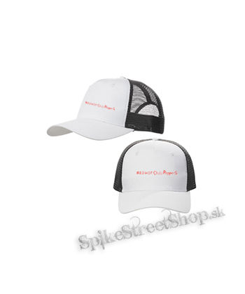 RED HOT CHILI PEPPERS - Red Written Logo By The Way - bieločierna sieťkovaná šiltovka model "Trucker Cap"