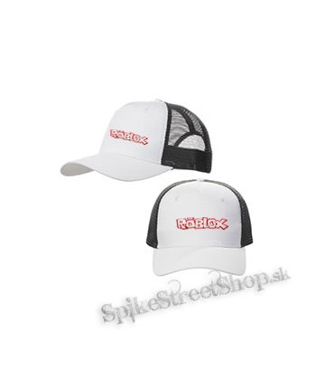 ROBLOX - Logo Red White - bieločierna sieťkovaná šiltovka model "Trucker Cap"