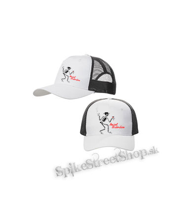 SOCIAL DISTORTION - Skeleton & Logo - bieločierna sieťkovaná šiltovka model "Trucker Cap"