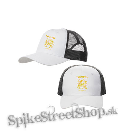 SOULFLY - Prophecy Yellow - bieločierna sieťkovaná šiltovka model "Trucker Cap"