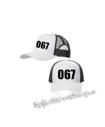 SQUID GAME - 067 - bieločierna sieťkovaná šiltovka model "Trucker Cap"