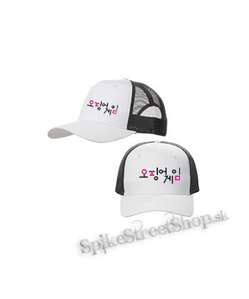 SQUID GAME - Symbols - bieločierna sieťkovaná šiltovka model "Trucker Cap"