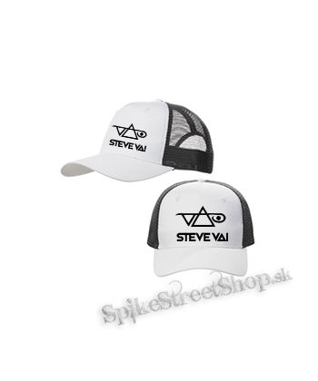 STEVE VAI - Logo - bieločierna sieťkovaná šiltovka model "Trucker Cap"