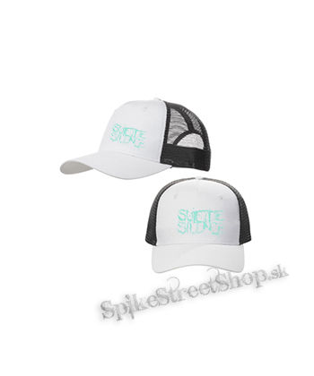SUICIDE SILENCE - Turquoise Logo - bieločierna sieťkovaná šiltovka model "Trucker Cap"