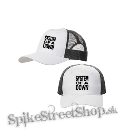 SYSTEM OF A DOWN - Logo - bieločierna sieťkovaná šiltovka model "Trucker Cap"