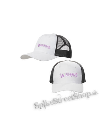 WINDHAND - Logo Purple - bieločierna sieťkovaná šiltovka model "Trucker Cap"