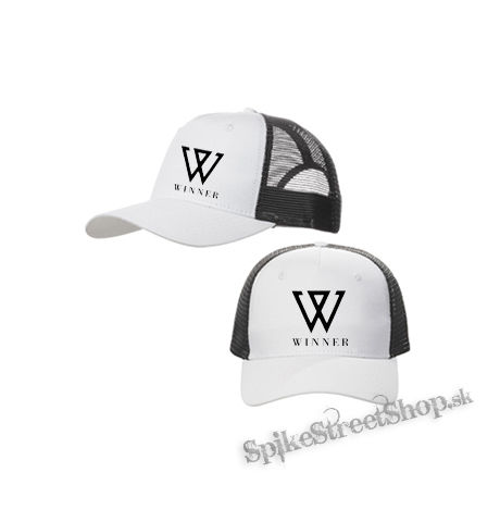 WINNER - Logo K-Pop Band Motive 1 - bieločierna sieťkovaná šiltovka model "Trucker Cap"