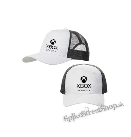 XBOX - Series X - bieločierna sieťkovaná šiltovka model "Trucker Cap"