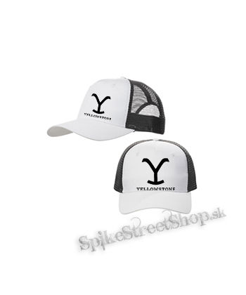 YELLOWSTONE - Logo - bieločierna sieťkovaná šiltovka model "Trucker Cap"