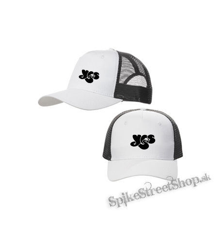 YES - Logo Progressive Rock Band Legend - bieločierna sieťkovaná šiltovka model "Trucker Cap"