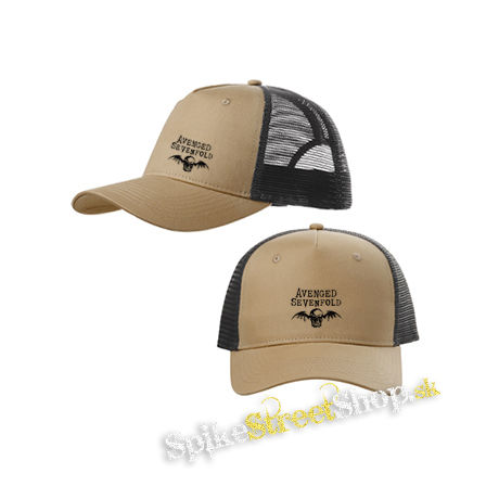 AVENGED SEVENFOLD - Logo A7X Skull - pieskovočierna sieťkovaná šiltovka model "Trucker Cap"