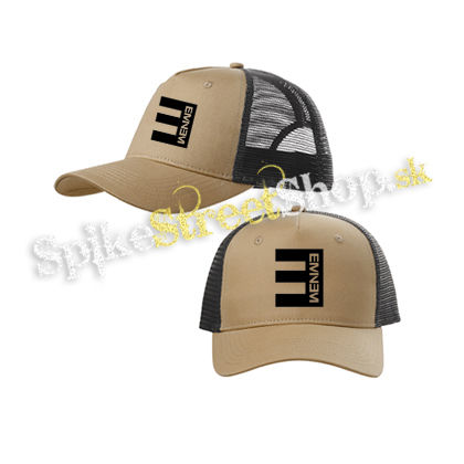 EMINEM - Logo Crest - pieskovočierna sieťkovaná šiltovka model "Trucker Cap"