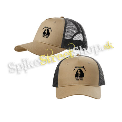 METALLICA - Cliff Burton 1962-1986 - pieskovočierna sieťkovaná šiltovka model "Trucker Cap"