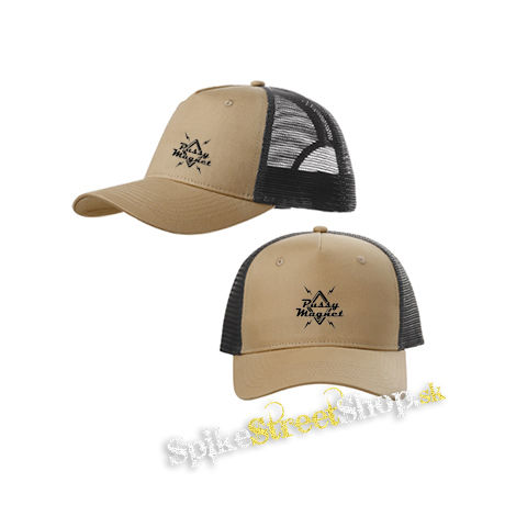 PUSSY MAGNET - pieskovočierna sieťkovaná šiltovka model "Trucker Cap"