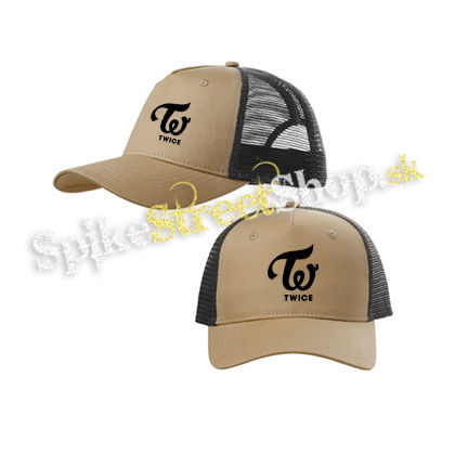 TWICE - Logo - pieskovočierna sieťkovaná šiltovka model "Trucker Cap"