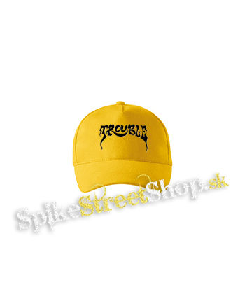 TROUBLE - Logo Hardrock Band - žltá šiltovka