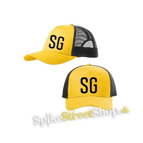 AGUST D - Super Gay - žltočierna sieťkovaná šiltovka model "Trucker Cap"
