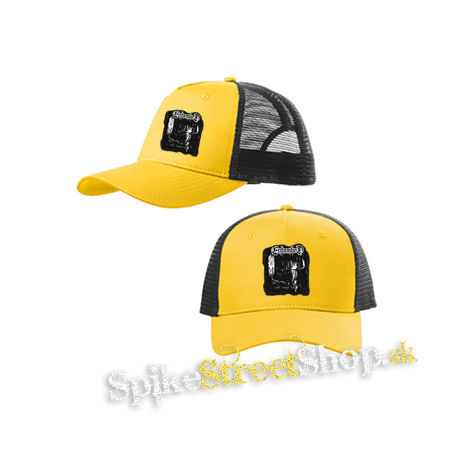 ENTOMBED - Left Hand Path - žltočierna sieťkovaná šiltovka model "Trucker Cap"