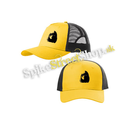 LADY GAGA - Portrait - žltočierna sieťkovaná šiltovka model "Trucker Cap"