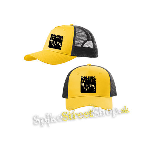 ROLLING STONES - Smile Band Forever - žltočierna sieťkovaná šiltovka model "Trucker Cap"