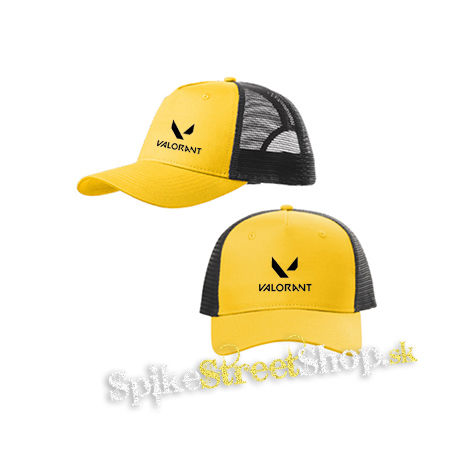 VALORANT - Logo - žltočierna sieťkovaná šiltovka model "Trucker Cap"