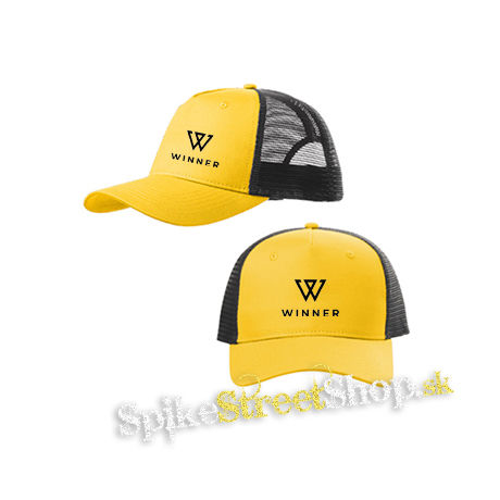 WINNER - Logo Crest - žltočierna sieťkovaná šiltovka model "Trucker Cap"