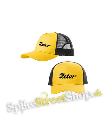 ZETOR - Black Logo - žltočierna sieťkovaná šiltovka model "Trucker Cap"