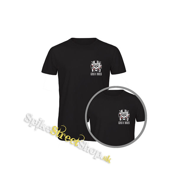 GUNS N ROSES - Red White Skull And Logo - pánske tričko